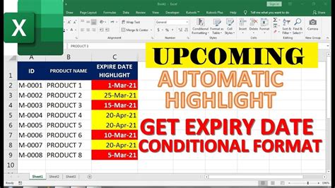 how to make cell color change in excel automatically based on date