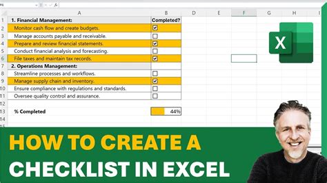 how to make checklist in excel mac