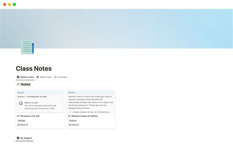 how to make class notes on notion