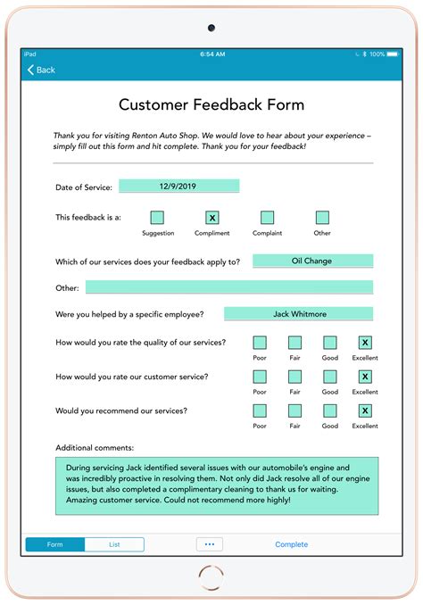 how to make client feedback form