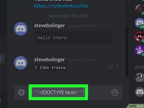 how to make code text in discord