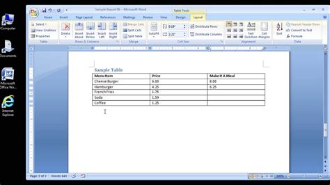 how to make columns in ms word 2007