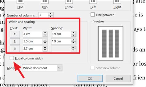 how to make columns in word