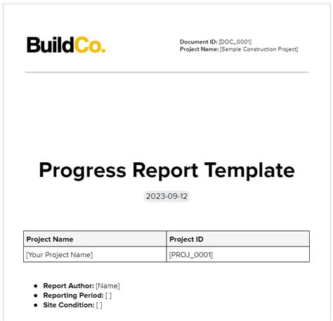 how to make construction progress report