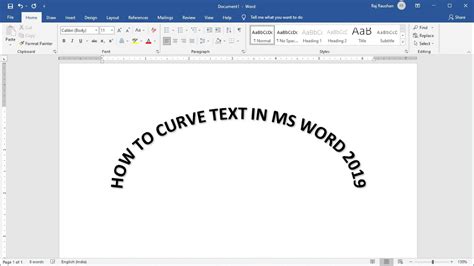 how to make curve text in microsoft word