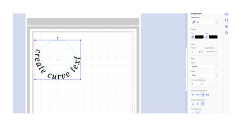 how to make curved text in canvas workspace
