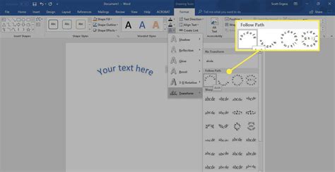 how to make curved text in word 2013