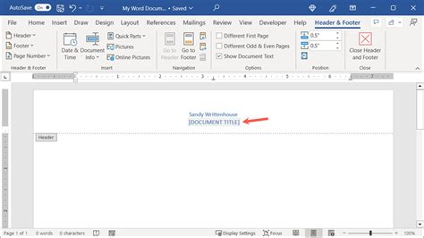 how to make custom header and footer in word