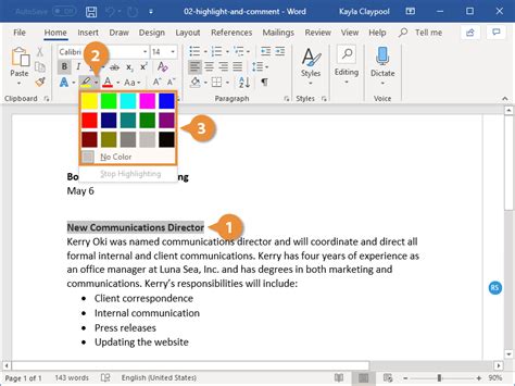 how to make custom highlight colors in word