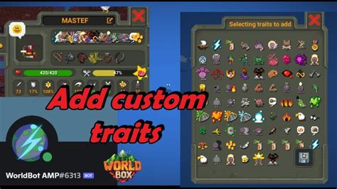 how to make custom traits in worldbox