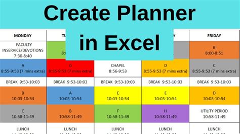 how to make daily planner in excel