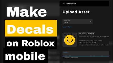 how to make decal on roblox mobile
