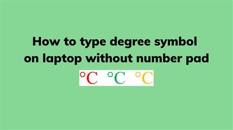 how to make degree symbol on keyboard without number pad
