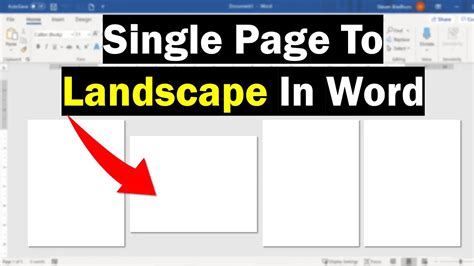 how to make different page landscape in word