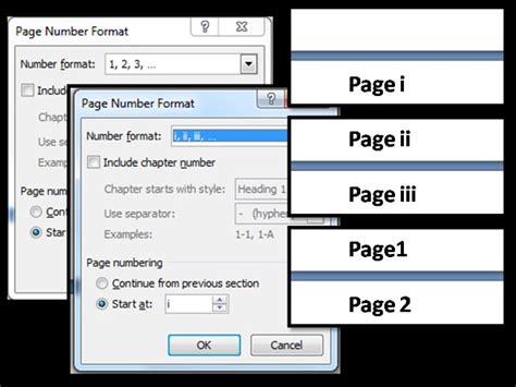 how to make different page numbers in word document