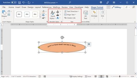 how to make different shaped text boxes in word