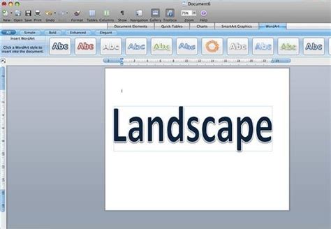 how to make document landscape in word