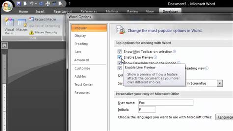 how to make drop box in word
