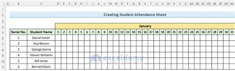 how to make easy attendance sheet in excel