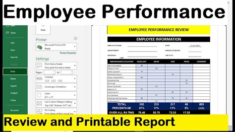how to make employee performance report in excel