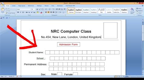 how to make enquiry form in ms word