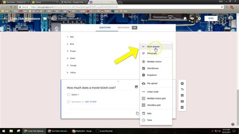 how to make enumeration in google forms