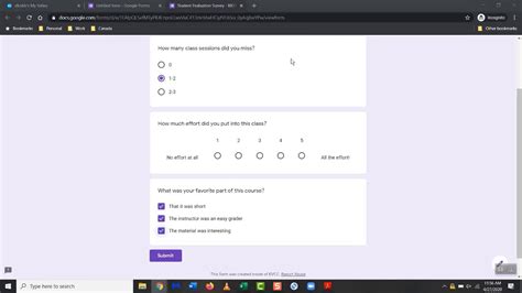 how to make evaluation form in google form