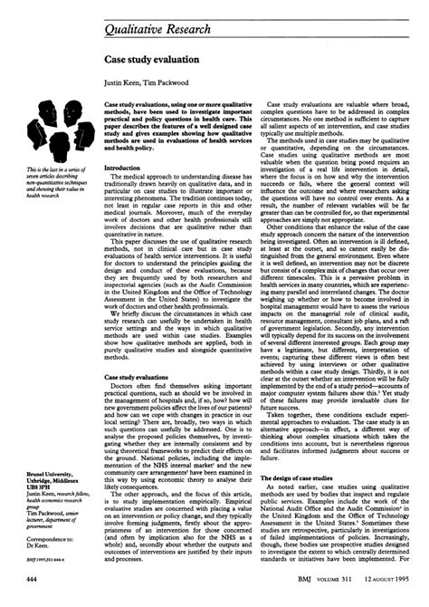 how to make evaluation in case study
