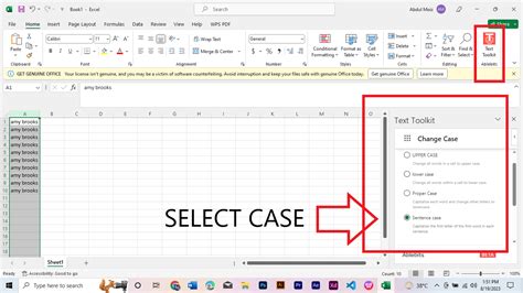 how to make every letter uppercase in excel