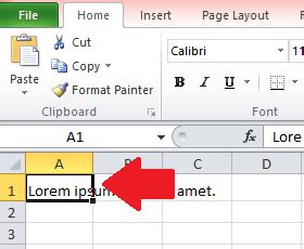 how to make excel cells fit all text