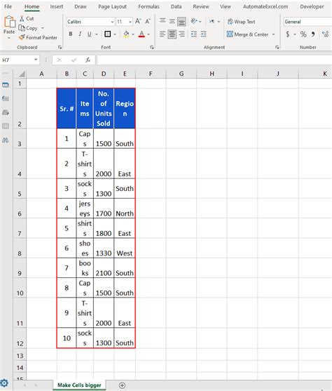 how to make excel cells get bigger automatically resize