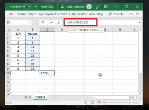 how to make excel count from 1 to 100