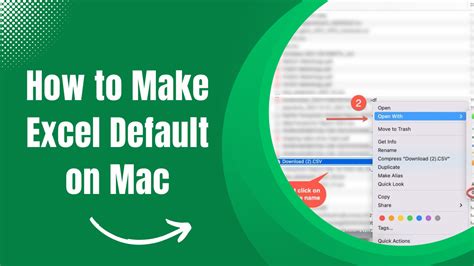 how to make excel default on mac
