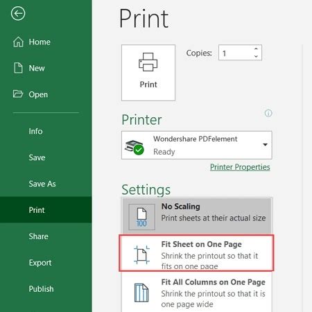 how to make excel fit in pdf