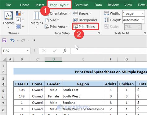 how to make excel print 2 pages