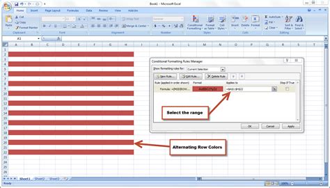 how to make excel rows alternating colors