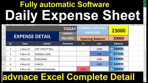 how to make excel sheet for daily expenses
