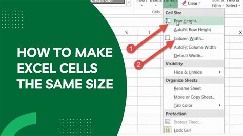 how to make excel spreadsheet cells the same size