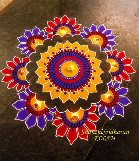 how to make face colour in rangoli