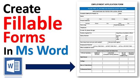 how to make fillable forms in ms word