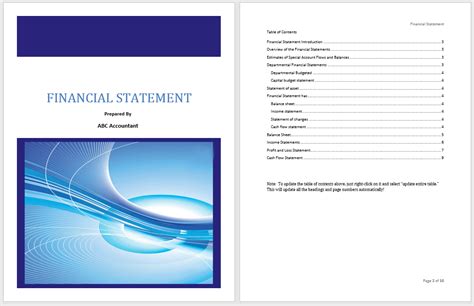 how to make financial statement in word