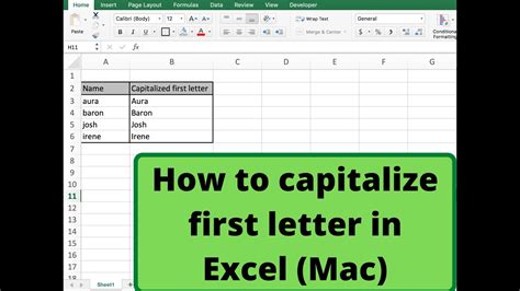 how to make first letter in excel capital