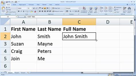how to make first name first in excel