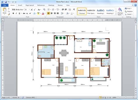 how to make floor plan in word
