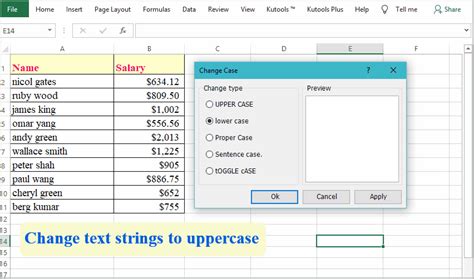 how to make font lowercase in excel