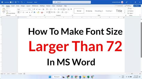 how to make font size in word