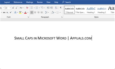how to make font small caps in word