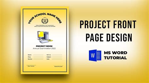 how to make front page of project file on computer