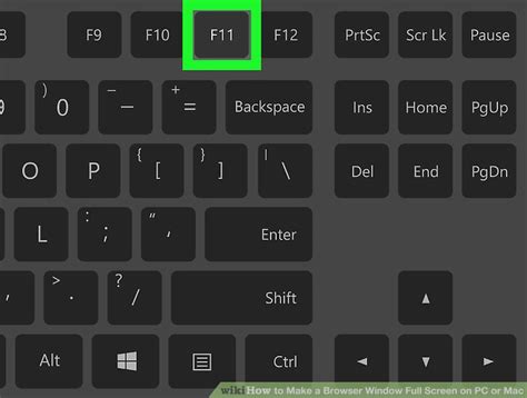 how to make full screen on computer using keyboard