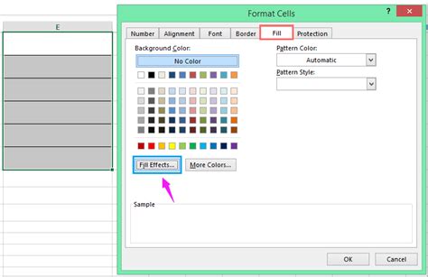 how to make gradient color in excel cell
